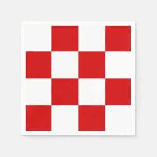 Red and White Chequered Pattern Napkin