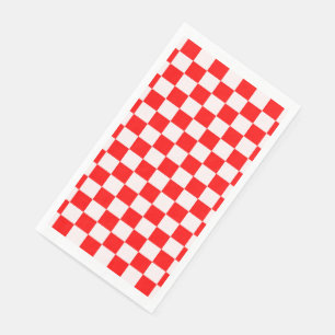 Red and White Chequered Pattern   Napkin