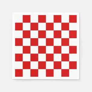 Red and White Chequered Pattern Napkin