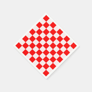 Red and White Chequered Pattern  Napkin