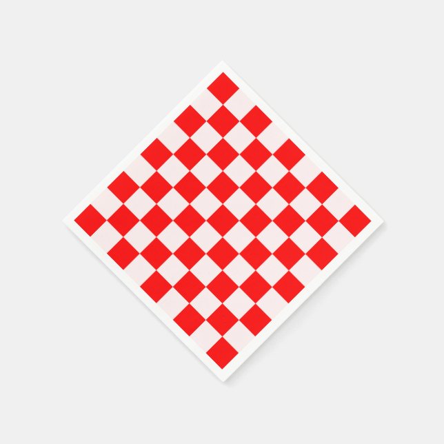 Red and White Chequered Pattern  Napkin (Corner)