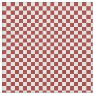 Red and White Chequered Squares Fabric