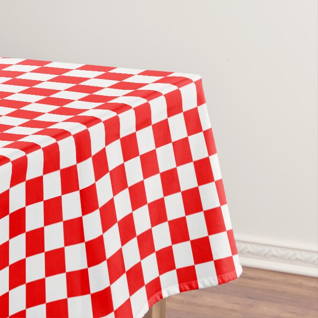 Red and White Chequered Tablecloth (In Situ)