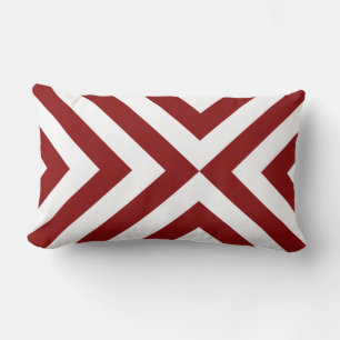 Red and White Chevrons Lumbar Cushion