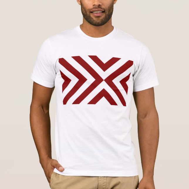 Red and White Chevrons T-Shirt (Front)