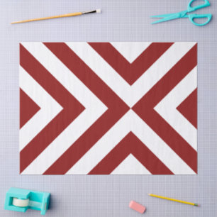 Red and White Chevrons Tissue Paper