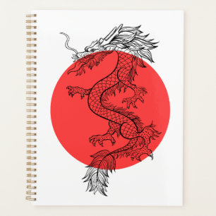 Red and white Chinese dragon Planner