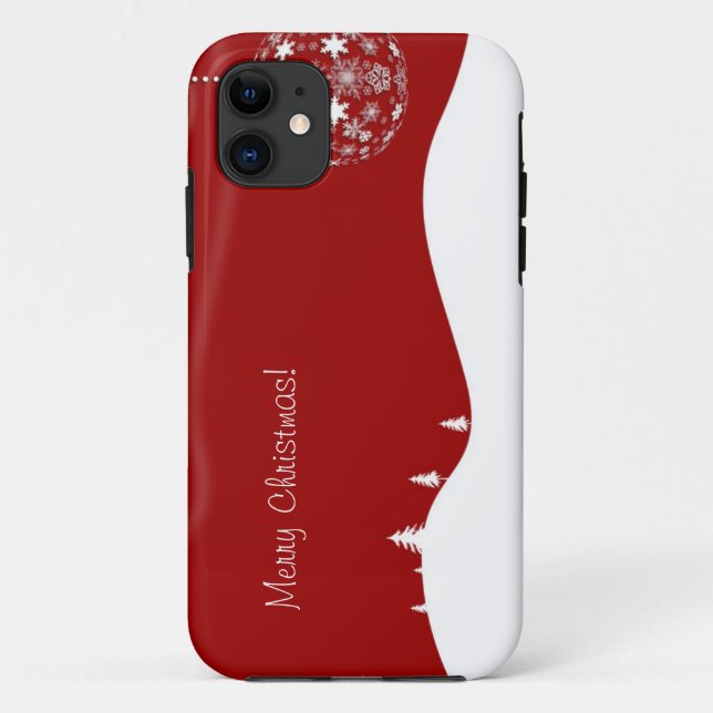 Red and White Christmas Abstract Silhouette Case-Mate iPhone Case (Back)