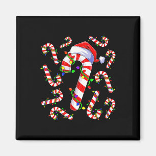 Red And White Christmas Candy Cane Santa Lights Ch Magnet