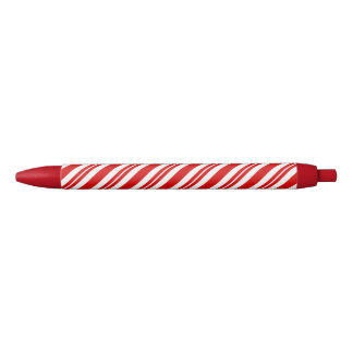 Red and white christmas candy cane striped pen