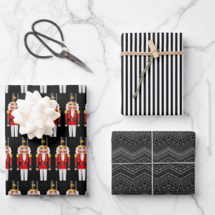 Red and White Christmas Nutcrackers Wrapping Paper