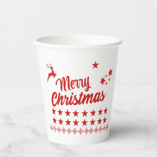 Red and White Christmas  Paper Cups
