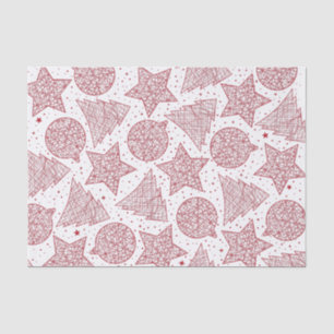 Red and White Christmas Pattern Tissue Paper