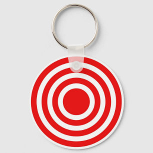 Red and White Circles Key Ring
