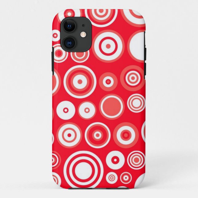 Red and white circles seamless graphic Case-Mate iPhone case (Back)