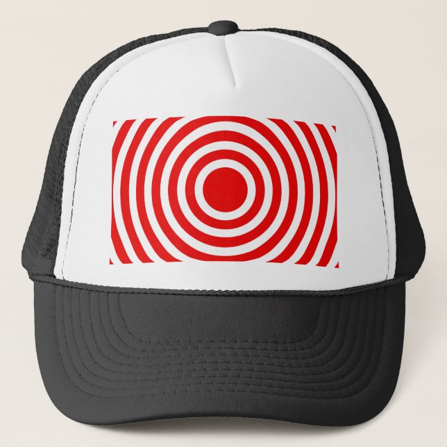 Red and White Circles Trucker Hat (Front)