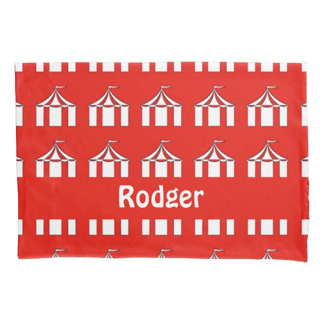 Red and white circus tent pillowcase (Front)