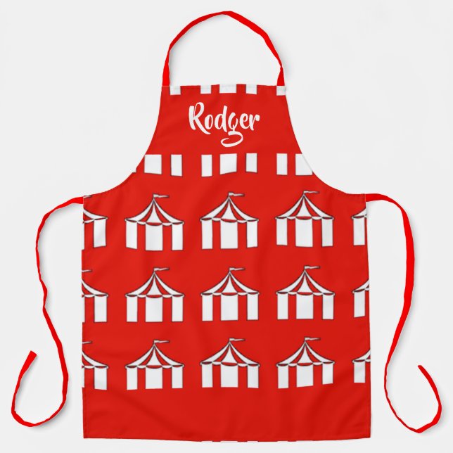 Red and white circus tents apron (Front)