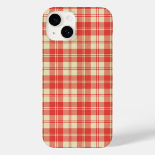 Red and White Clan Plaid Tartan Case-Mate iPhone 14 Case