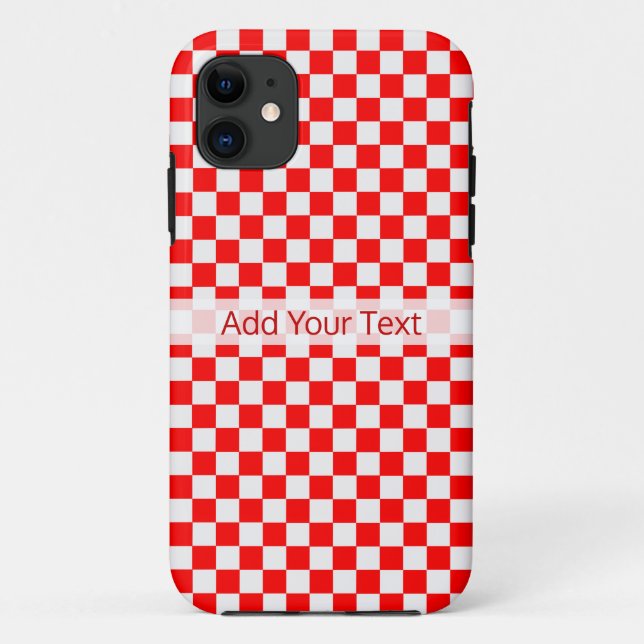 Red and White Classic Chequerboard by STaylor Case-Mate iPhone Case (Back)
