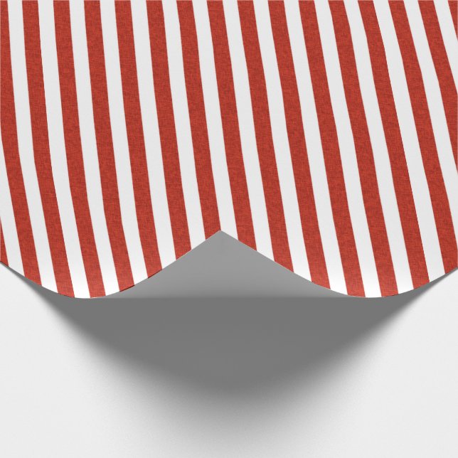 Red and White classic christmas stripes Wrapping Paper (Corner)