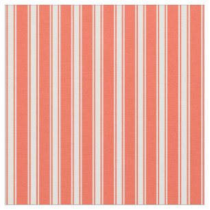 Red and White Coloured Striped/Lined Pattern Fabric