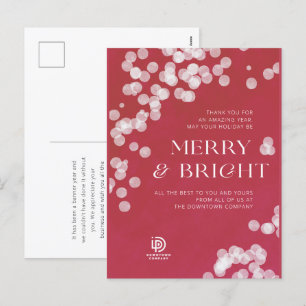 Red and White Confetti Corporate Holiday Postcard