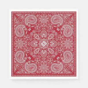 Red and White Cowboy  Napkin