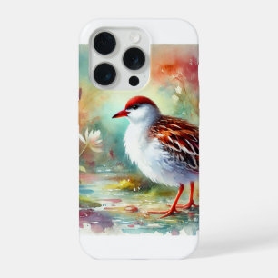 Red and White Crake 210724AREF105 - Watercolor iPhone 15 Pro Case