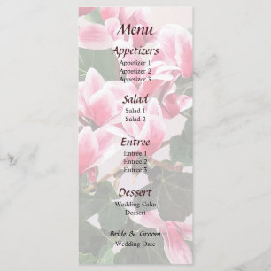 Red and White Cyclemen Wedding Menu
