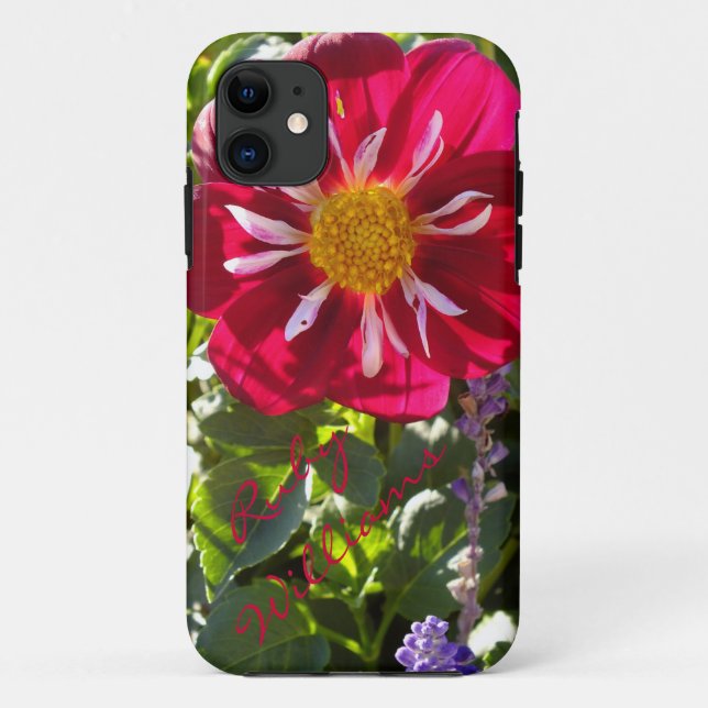 Red And White Dahlia Flower iPhone 5 *Personalise* Case-Mate iPhone Case (Back)