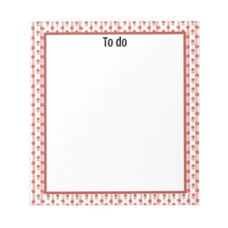 Red and White Daisy Gingham Notepad