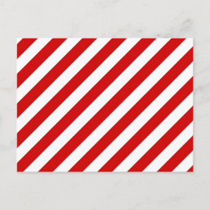 Red and White Diagonal Stripes Pattern Postcard