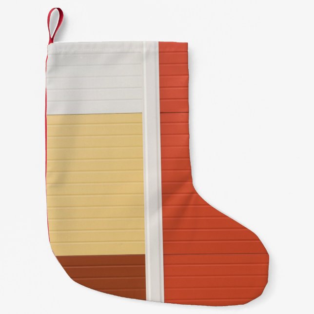 Red and white door small christmas stocking (Front)