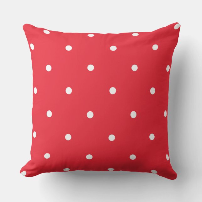 Red and White Dots Cushion (Front)