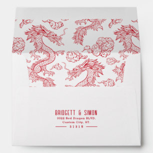 Red and White Dragon Pre-Addressed Envelope