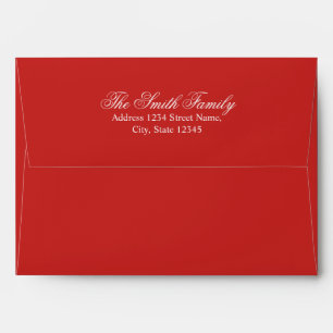 Red and White Elegant Holiday Greeting Card Envelopes