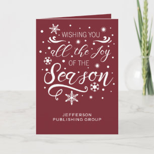 Red and White Elegant Modern Company Holiday Card
