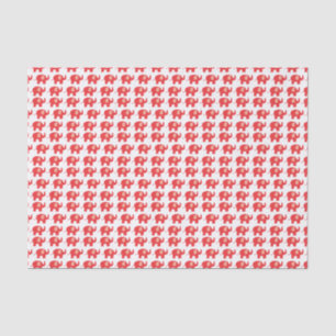 Red and white elephant tissue paper