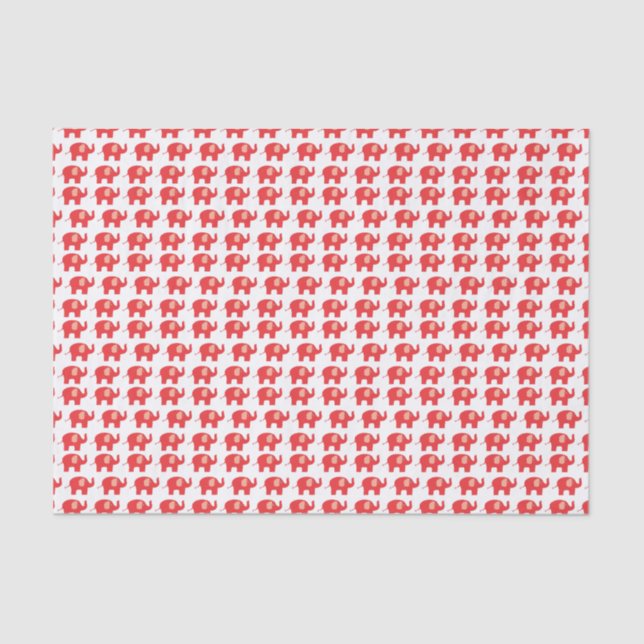 Red and white elephant tissue paper (Front)