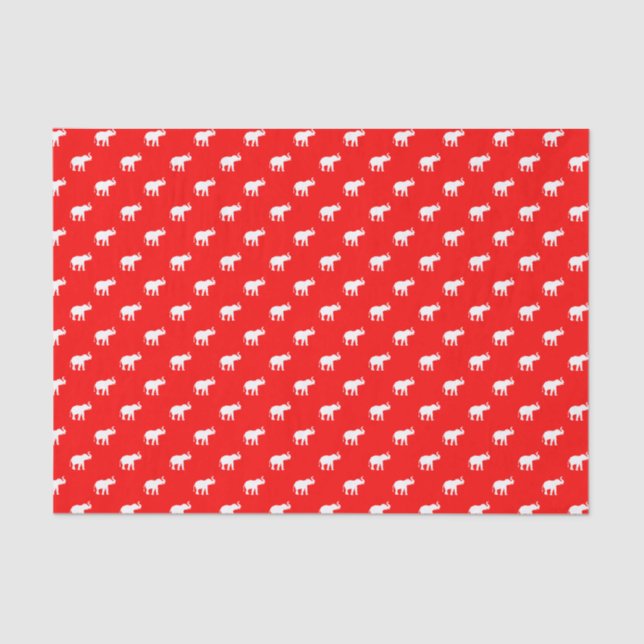 Red and white elephant tissue paper (Front)