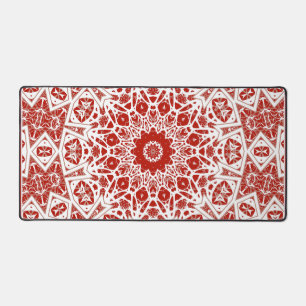 red and white , ethnic  bandanna desk mat