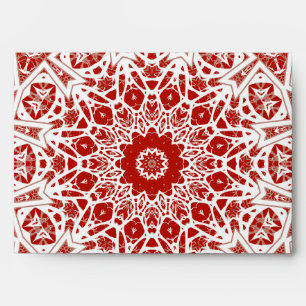 red and white , ethnic  bandanna envelope