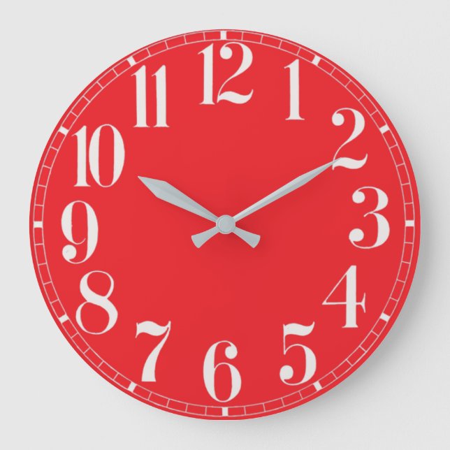 Red and White Face Wall Clock (Front)