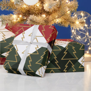 Red and White Festive Holiday Christmas  Wrapping Paper