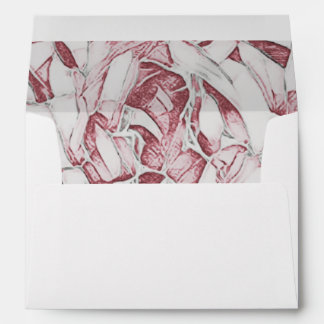 Red And White Floral Wedding Adress Envelope