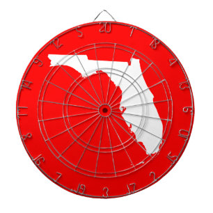 Red and White Florida Dartboard