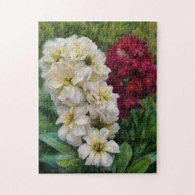 Red and White Flowers Art Puzzle (Vertical)