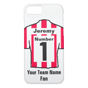 Red and white Football Shirt Choose name and team iPhone 8/7 Case