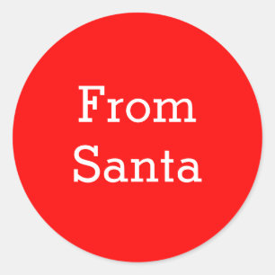 Red and White From Santa Classic Round Sticker
